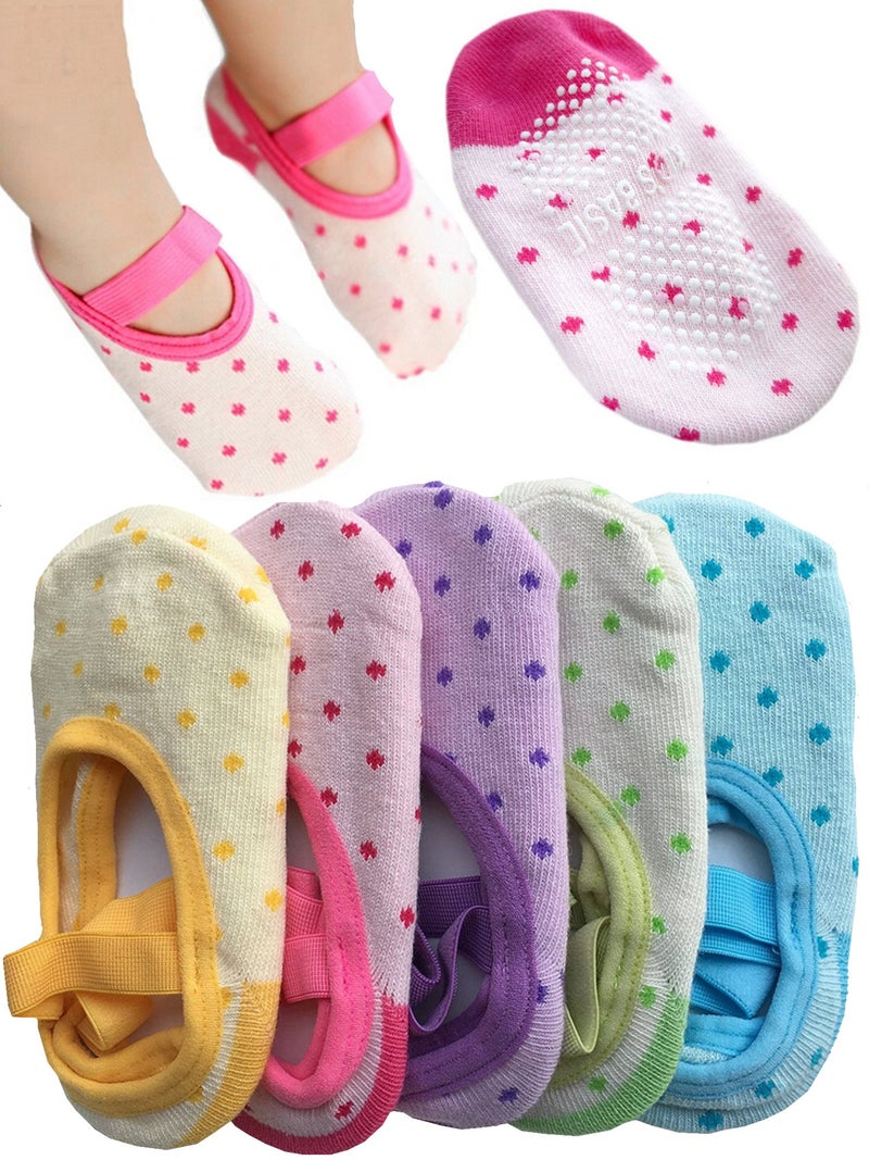 Monochef Baby Toddler Girls Socks Gift: 6 Pairs Non-Slip Grip Ankle Mary Jane Socks For 12-30 Months - Image 2