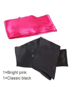 Leeven 2 Pcs Wig Grip Band Silky Satin Edge Scarves For Women Satin Wrapping Laying Scarf For Lace Wigs Non Slip Hair Wrap Headband For Makeup Facial Sport Yoga 4.5"X54" 1 Pcs Pink+1Pcs Black  - Image 5