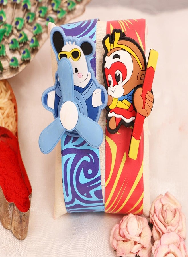 Skylofts Pack of 2 Wrist Band for Kids Slap Band Cartoon Bracelets Rakhi Set for Brother Friendship Band/Rakhi for Kids Rakshabandhan Gifts for Bhai Bhaiya - Image 1