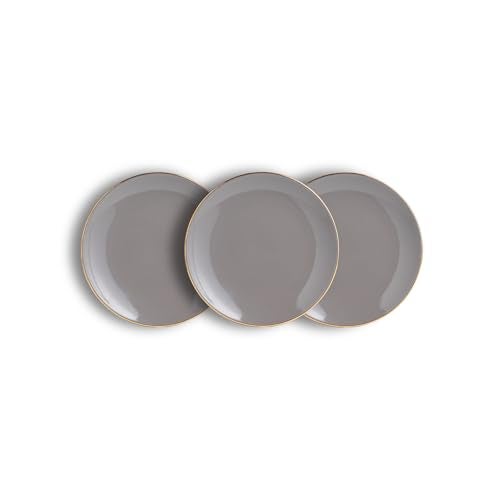 Shay Quarter Plates Set of 6, Grey Gold Goldline Series | Glossy Finish | Snacks Plates Set of 6 | Dessert Plates | Snack Plate | Small Plates (Quarter Plates - Grey Gold) - Image 4