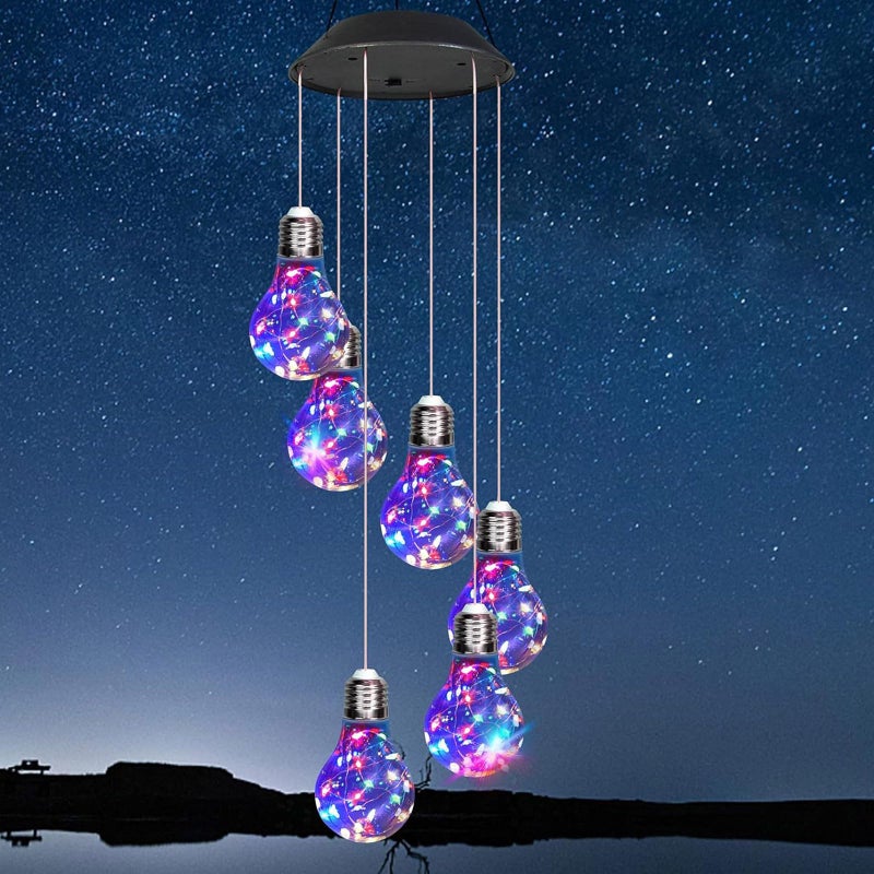 Solar Wind Chimes Outdoor Hanging Lights Multicolor Garden Yard Christmas Decoration - Image 5