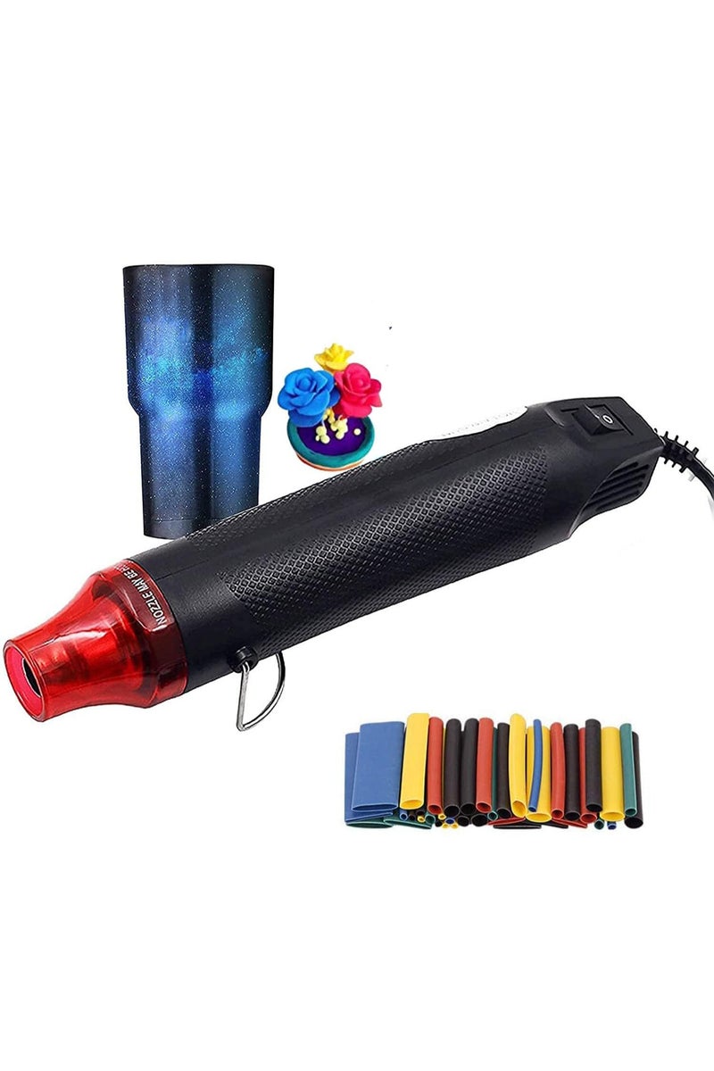 غنافوتو مسدس حراري لراتنج الإيبوكسي - مسدس هواء ساخن للنقش على الحرف اليدوية DIY راتنج أكريليك، مجفف حرفي صغير مسدس حراري للتقلص للكؤوس، صناعة الشموع، تجفيف الطلاء، لف الفينيل 300 واط 230 فولت (أسود) - Image 1