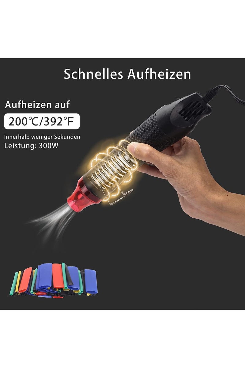 غنافوتو مسدس حراري لراتنج الإيبوكسي - مسدس هواء ساخن للنقش على الحرف اليدوية DIY راتنج أكريليك، مجفف حرفي صغير مسدس حراري للتقلص للكؤوس، صناعة الشموع، تجفيف الطلاء، لف الفينيل 300 واط 230 فولت (أسود) - Image 2