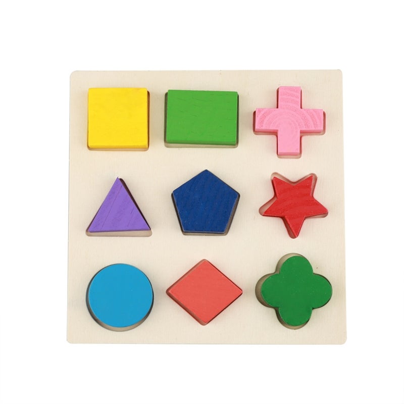 Wooden Puzzle Natural Wood Burr-Free Early Learning Tool Color Shape Recognition Toy - Hand Eye Coordination Brain Development Toy for Toddlers Children - Image 1