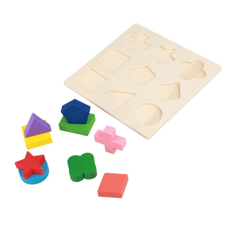 Wooden Puzzle Natural Wood Burr-Free Early Learning Tool Color Shape Recognition Toy - Hand Eye Coordination Brain Development Toy for Toddlers Children - Image 4