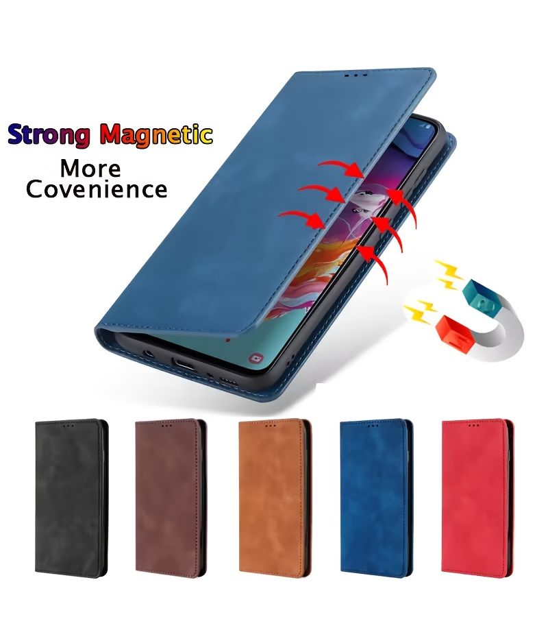 Red PU Leather Flip Cover Case For Samsung S24 Plus Phone - Image 1