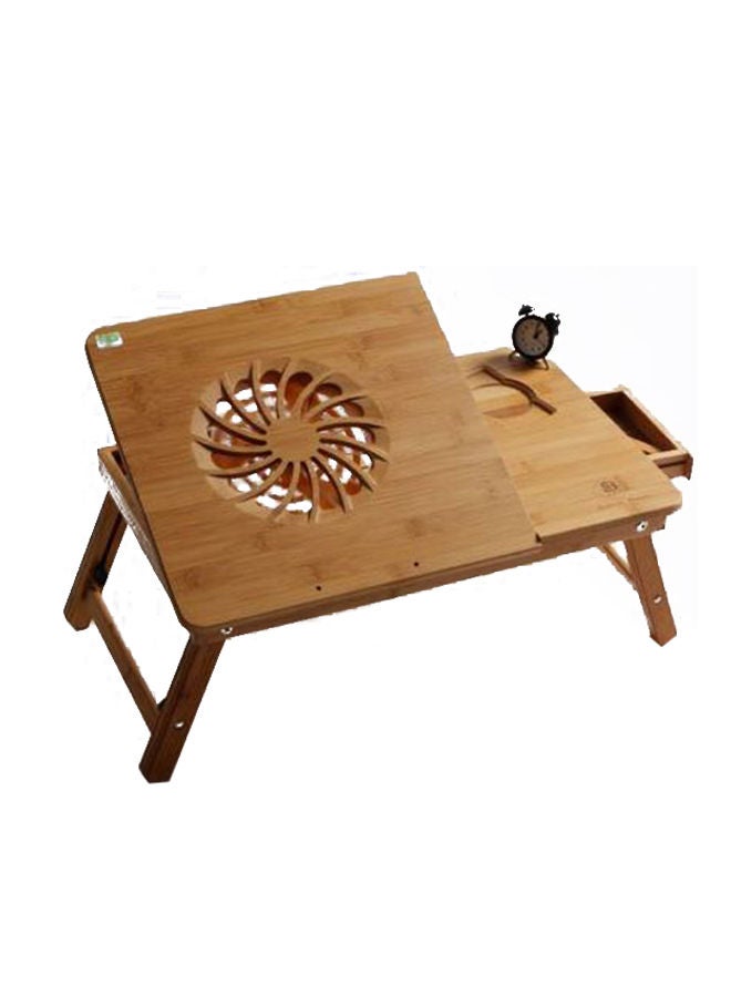 NIBEMINENT Portable Laptop Table With Cooling Fan Brown