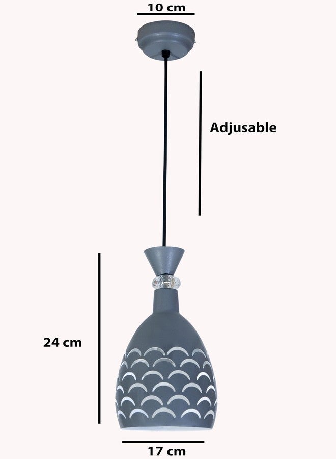 twixle Aluminium Pendant Ceiling Lamp, Grey, for Living Room and Dining Hall, Pack of 1 (Without Bulb) - Image 3