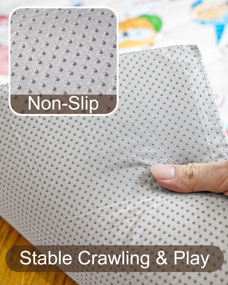 Beavtaens Foam Baby Play Mat 50x50, Removable and Machine Washable Cover, Thicken Cushioning Playmat and Perfect for Playpen, Non-Slip Bottom, Easy to Clean for Infants, Toddlers & Babies(Animal) - Image 5