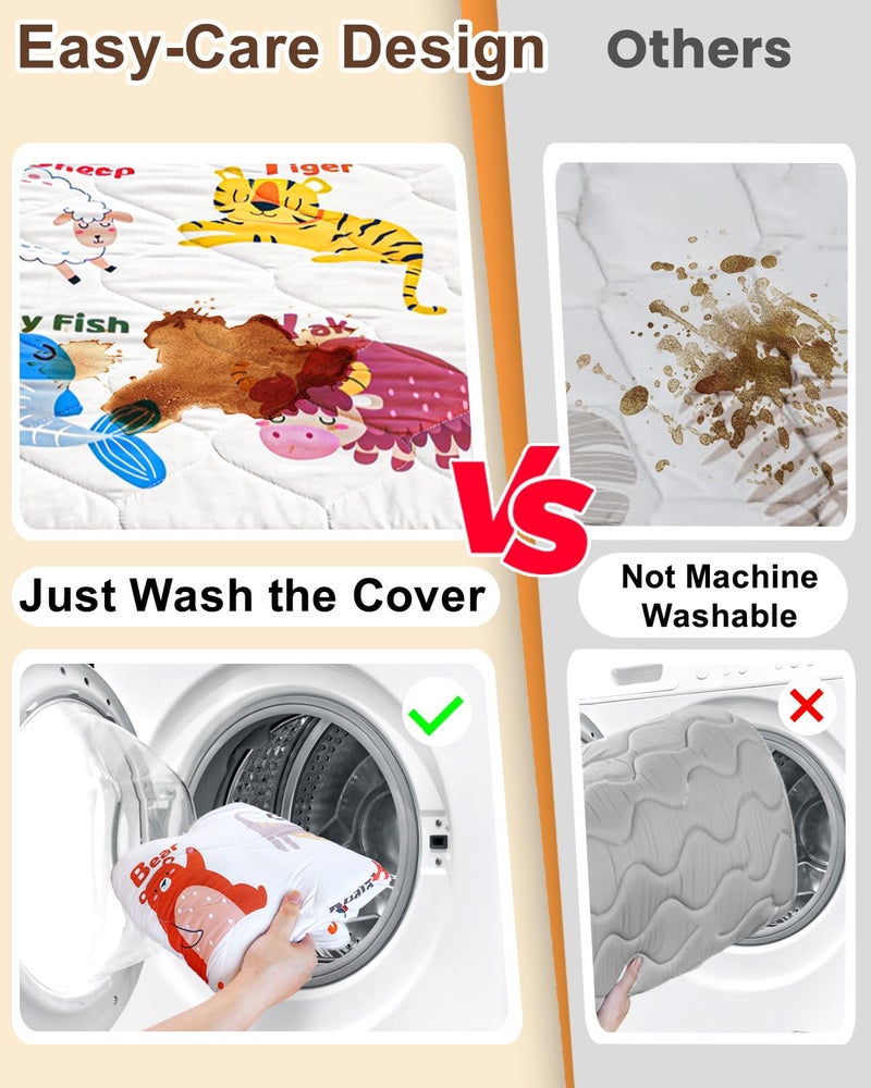 Beavtaens Foam Baby Play Mat 50x50, Removable and Machine Washable Cover, Thicken Cushioning Playmat and Perfect for Playpen, Non-Slip Bottom, Easy to Clean for Infants, Toddlers & Babies(Animal) - Image 3