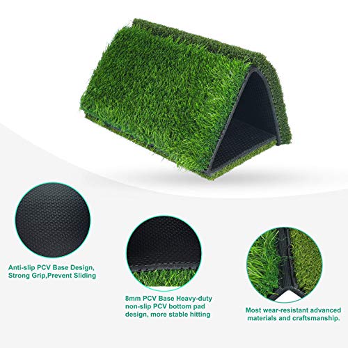 NEWCARE Golf Hitting Mat, 3-in-1 Foldable Golf Mat Indoor, Tri-Turf Golf Practice Mat Traint Aid Batting for Chipping Swing Detection Portable Personal Driving Range for Backyard - Image 4