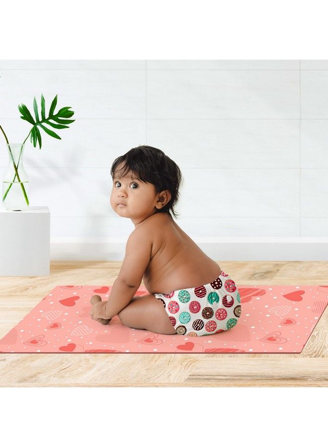 Superbottoms Basic Quick Dry Mats Bed & Floor Protector;Playmat Super Light Weight Sleek Design 8.5X Absorbent Anti Heat Washable & Reusable Instadry Mats (50Cm X 70Cm) For Babies Peppy Pink (Small) - Image 2