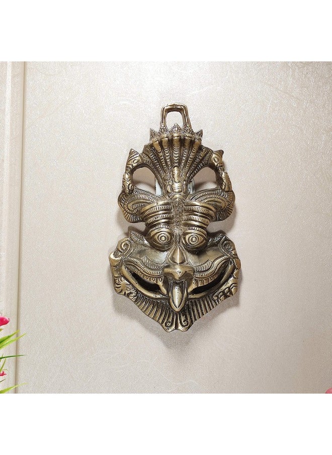 كريدايكرافت KridayKraft Metal Nazar Battu مع Naag Ganesha لحماية العين الشريرة وNazar Suraksha (العين السيئة)، قناع Suraksha Kawach (رمادي، متوسط)  - Image 1