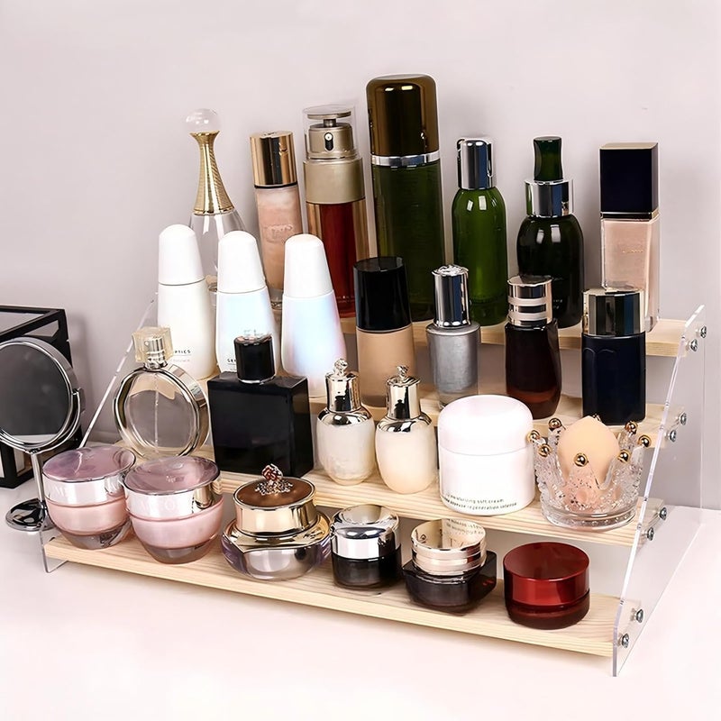 Al Raied ARS® Clear Acrylic Display Riser Stand – Multi-Level Organizer for Perfumes, Cupcakes, Toys, and Collectibles - Image 2