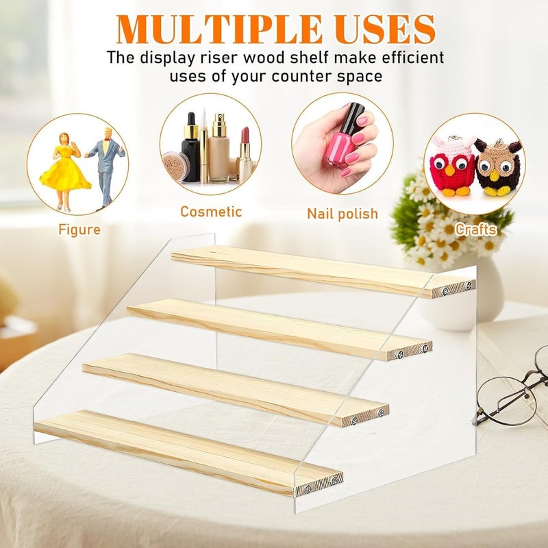 Al Raied ARS® Clear Acrylic Display Riser Stand – Multi-Level Organizer for Perfumes, Cupcakes, Toys, and Collectibles - Image 5