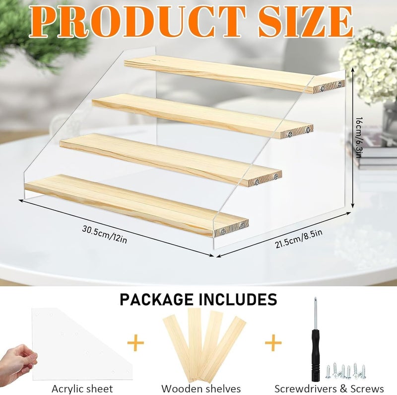 Al Raied ARS® Clear Acrylic Display Riser Stand – Multi-Level Organizer for Perfumes, Cupcakes, Toys, and Collectibles - Image 3