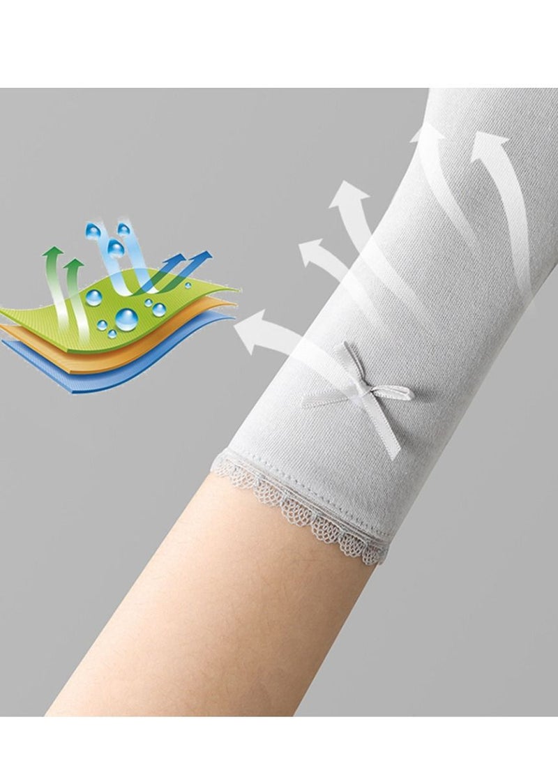 قفازات القيادة النسائية المضادة للأشعة فوق البنفسجية المضادة للانزلاق قفازات تنفس رمادي - Image 3