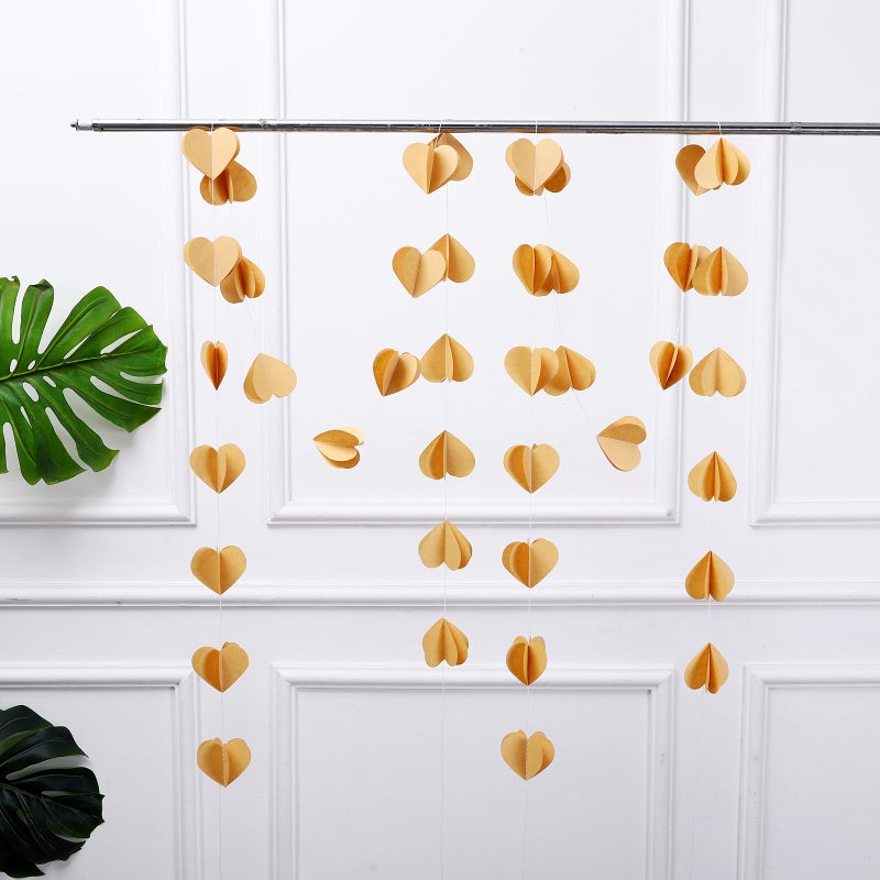 SLZBCY 4 Pack Heart Garland Recycled Books Vintage Pages Garland Newspaper Bunting Party Holiday Christmas Strand String Banner Wedding Decorate (Heart) - Image 4