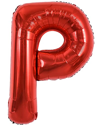 TONIFUL 40 Inch Large Bright Red Letter Balloons AZ Giant Jumbo Helium Foil Mylar Big Letter P Balloons for Birthday Party Anniversary Wedding Decorations - Image 1