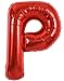 TONIFUL 40 Inch Large Bright Red Letter Balloons AZ Giant Jumbo Helium Foil Mylar Big Letter P Balloons for Birthday Party Anniversary Wedding Decorations - Image 3
