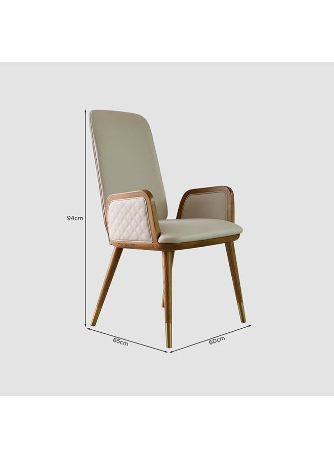 AL HUZAIFA FURNITURE - Capri Dining Chair Upholstered In Pvc Leather Quilted Design Walnut American Ashwood Legs - Image 1