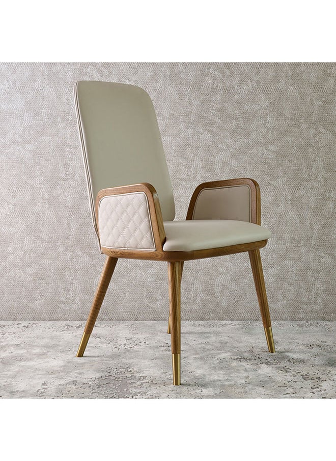 AL HUZAIFA FURNITURE - Capri Dining Chair Upholstered In Pvc Leather Quilted Design Walnut American Ashwood Legs - Image 1