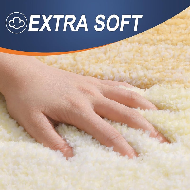 OLANLY Bathroom Rugs Mat 30x20, Extra Soft Absorbent Microfiber Bath Rugs, Rubber Backing, Quick Dry, Washable Bath Mats for Bathroom Floor, Tub and Shower, Home Decor Accessories, Light Yellow - Image 2