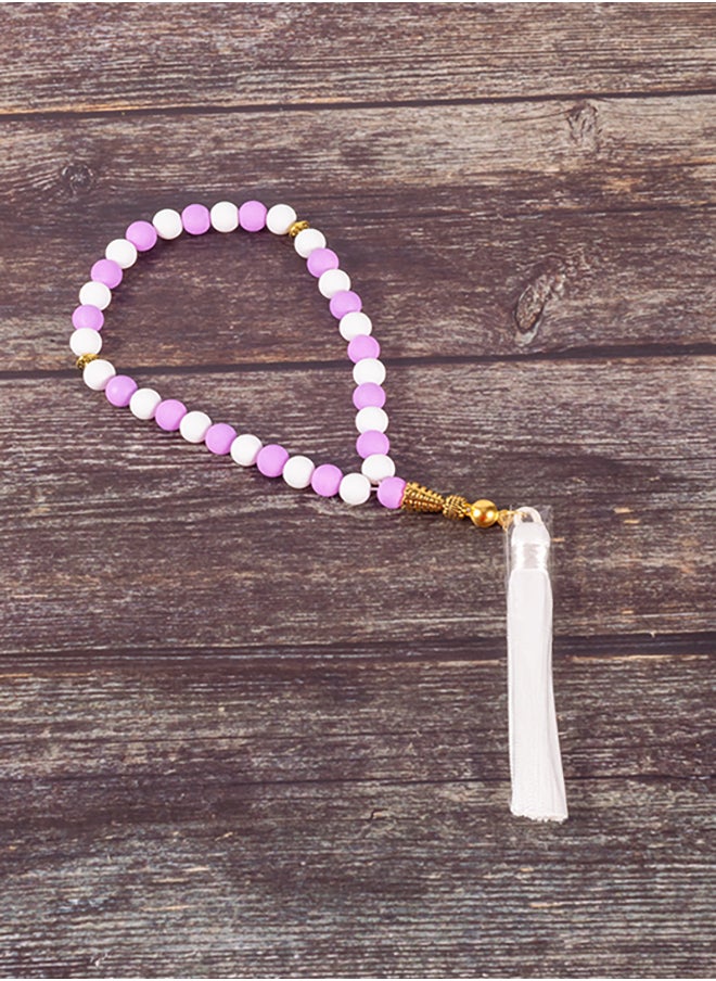 Purple & White Alabaster Stone Prayer Bead of 33 Beads - pzsku/Z96DEB48368C12E21989CZ/45/_/1737287680/c4ad8595-c5ea-4182-ab2d-de10accc4be7