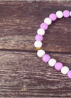 The Black Pearl Accessories Purple & White Alabaster Stone Prayer Bead of 33 Beads  - Image 2