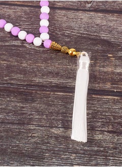 The Black Pearl Accessories Purple & White Alabaster Stone Prayer Bead of 33 Beads  - Image 4