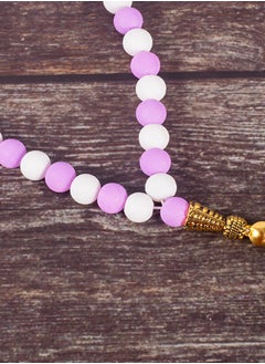 The Black Pearl Accessories Purple & White Alabaster Stone Prayer Bead of 33 Beads  - Image 3