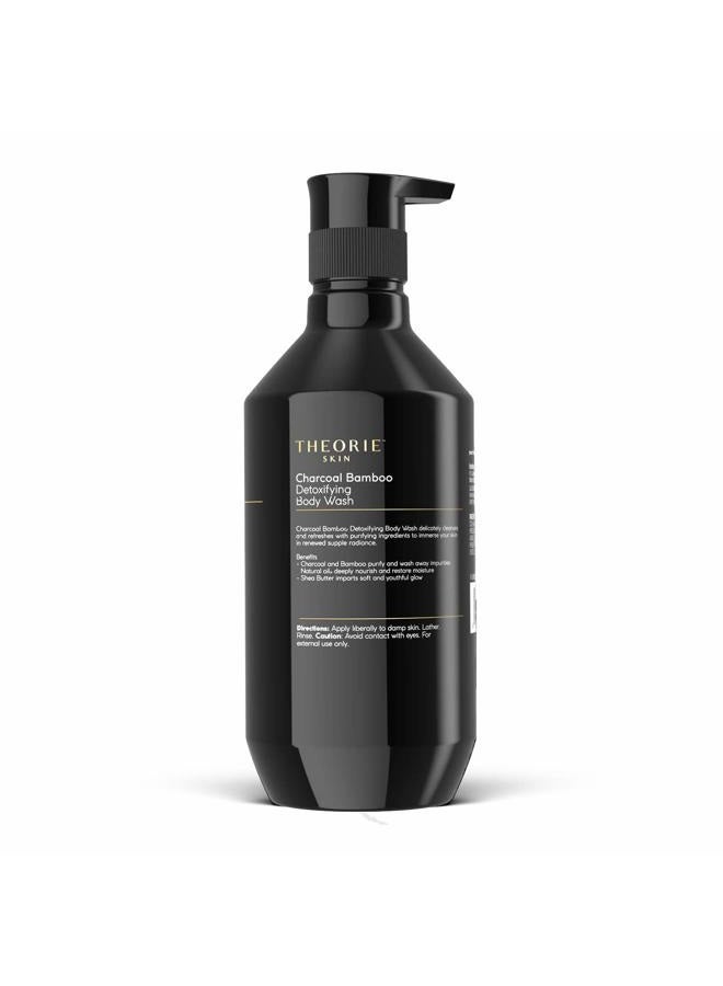 Theorie Charcoal Bamboo Detoxifying Body Wash - Moisturizing & Nourishing - Botanical Ingredients - Made with Jojoba Oil, Sweet Almond Oil and Shea Butter, Pump Bottle 500mL - Image 2