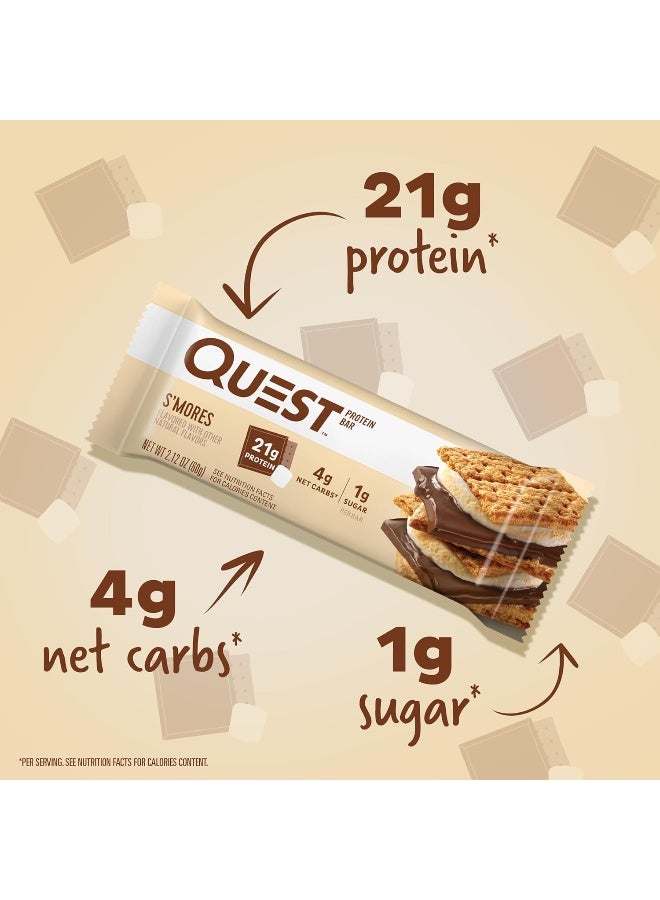 Quest Nutrition S'Mores Protein Bar, High Protein, Low Carb, Gluten Free, Keto Friendly, 12 Count - Image 2