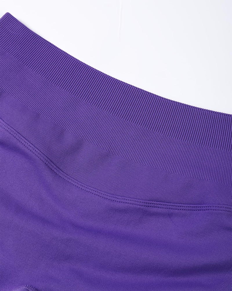 AUROLA Influence Collection Workout Shorts for Women,No Roll Up Squat Proof New Scrunch Seamless Compression Gym Short, Dark Purple, M - Image 5