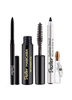 DAZLLER College Makeup Essentials 3: Kreamy Kajal 0.35G + Mascara 4.1G + Eyeliner Pencil 1.5G Lightweight Matte Black Smudgeproof Waterresistant Earthen Pigments Smooth Gliding  - Image 2