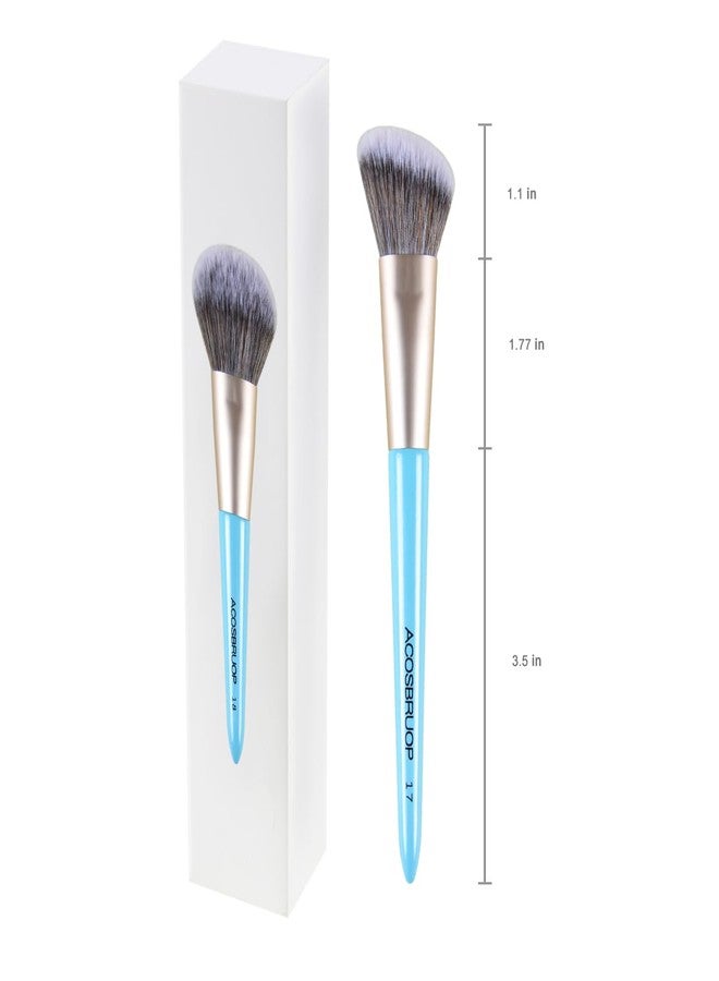 ACOSBRUOP Angled Blush Brush, Face Makeup brushes, beauty tool, for Blushes Loose Powders and Pressed Bronzers Blend, Blue - Image 5