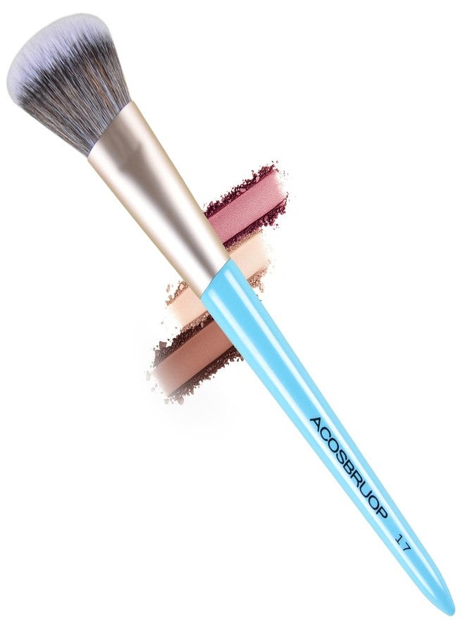 ACOSBRUOP Angled Blush Brush, Face Makeup brushes, beauty tool, for Blushes Loose Powders and Pressed Bronzers Blend, Blue - Image 1