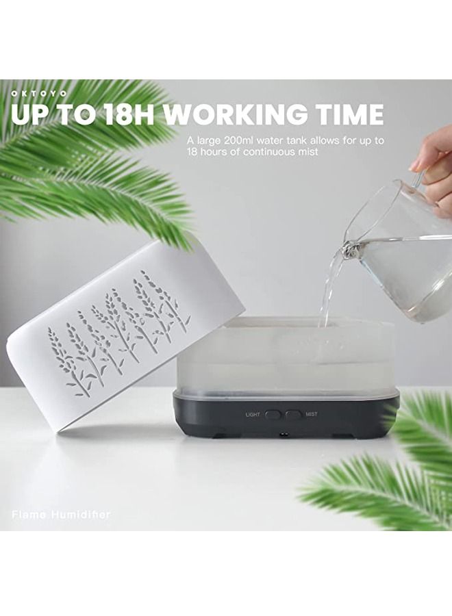 Padom Essential Oil Diffuser with Flame Light, Upgraded Super Quiet Diffusers for Aromatherapy Essential Oils Mist Humidifiers with 3 Mist Mode 4 Timer Waterless Auto Shut-Off for Home Office - Image 5