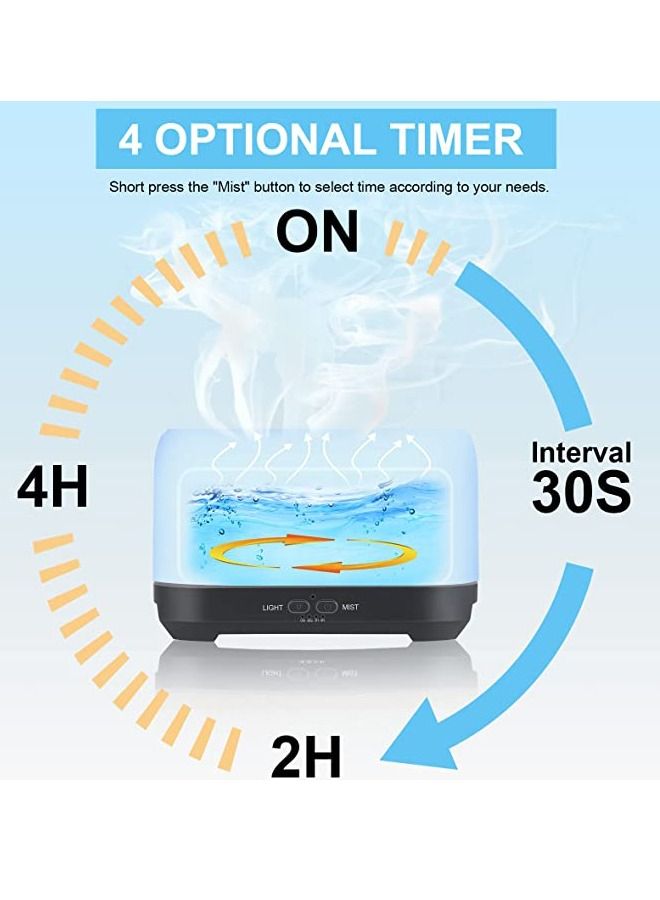 Padom Essential Oil Diffuser with Flame Light, Upgraded Super Quiet Diffusers for Aromatherapy Essential Oils Mist Humidifiers with 3 Mist Mode 4 Timer Waterless Auto Shut-Off for Home Office - Image 4