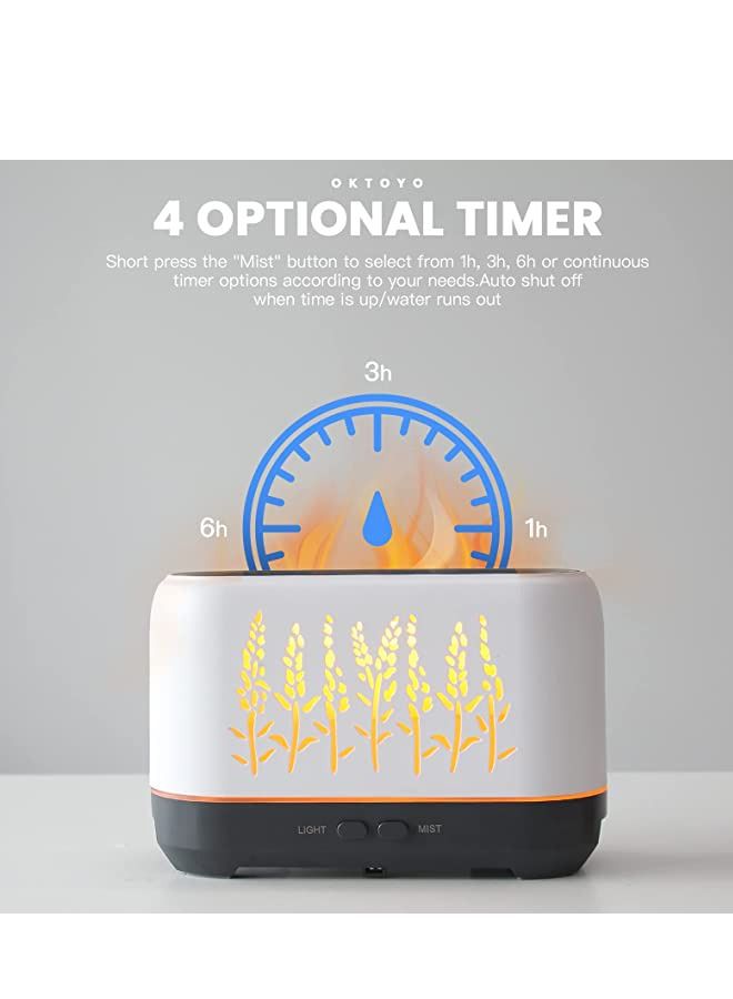 Padom Essential Oil Diffuser with Flame Light, Upgraded Super Quiet Diffusers for Aromatherapy Essential Oils Mist Humidifiers with 3 Mist Mode 4 Timer Waterless Auto Shut-Off for Home Office - Image 3