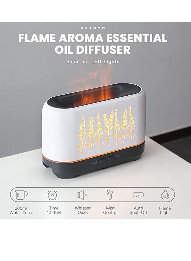 Padom Essential Oil Diffuser with Flame Light, Upgraded Super Quiet Diffusers for Aromatherapy Essential Oils Mist Humidifiers with 3 Mist Mode 4 Timer Waterless Auto Shut-Off for Home Office - Image 2