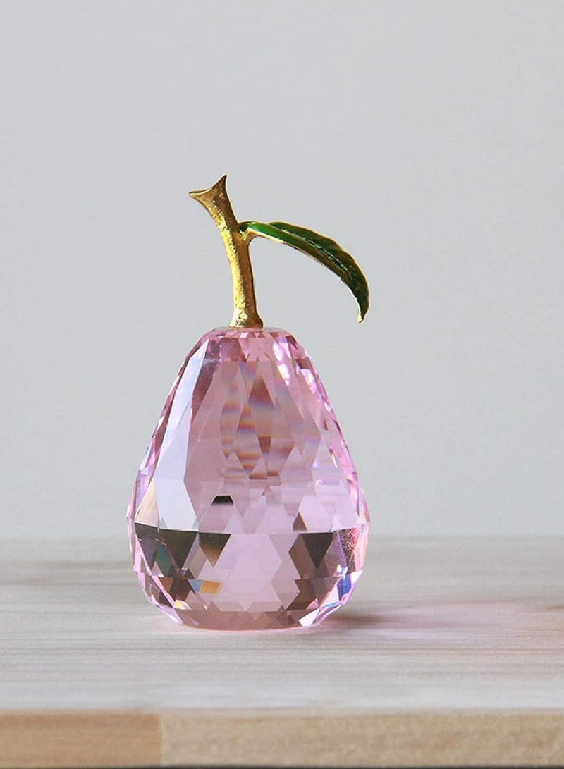 RARELY Pink K9 Crystal Pear Creative Home Decoration The Best Gift For Parents  Sisters  Relatives And Friends - Image 1