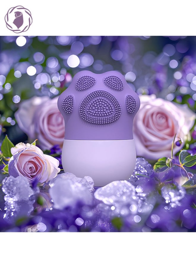 KHAJUL - New Cat Paw Shape Ice Roller For Face, Beauty Facial Massage, Acne Puffiness Relief Purple - Image 1