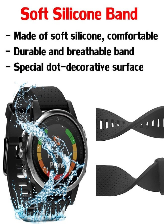 ANCOOL Compatible with Fenix 5S/6S/7S Bands 20mm Easy Fit Silicone Watch Bands Replacement for Fenix 8 43mm/5S Plus/6S Pro/D2 Delta S Smartwatches(Black) - Image 3