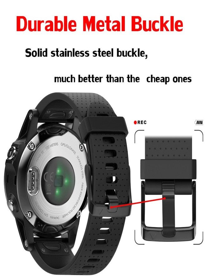 ANCOOL Compatible with Fenix 5S/6S/7S Bands 20mm Easy Fit Silicone Watch Bands Replacement for Fenix 8 43mm/5S Plus/6S Pro/D2 Delta S Smartwatches(Black) - Image 4