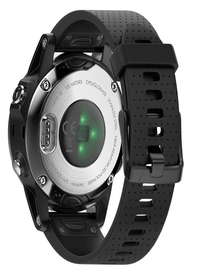 ANCOOL Compatible with Fenix 5S/6S/7S Bands 20mm Easy Fit Silicone Watch Bands Replacement for Fenix 8 43mm/5S Plus/6S Pro/D2 Delta S Smartwatches(Black) - Image 1
