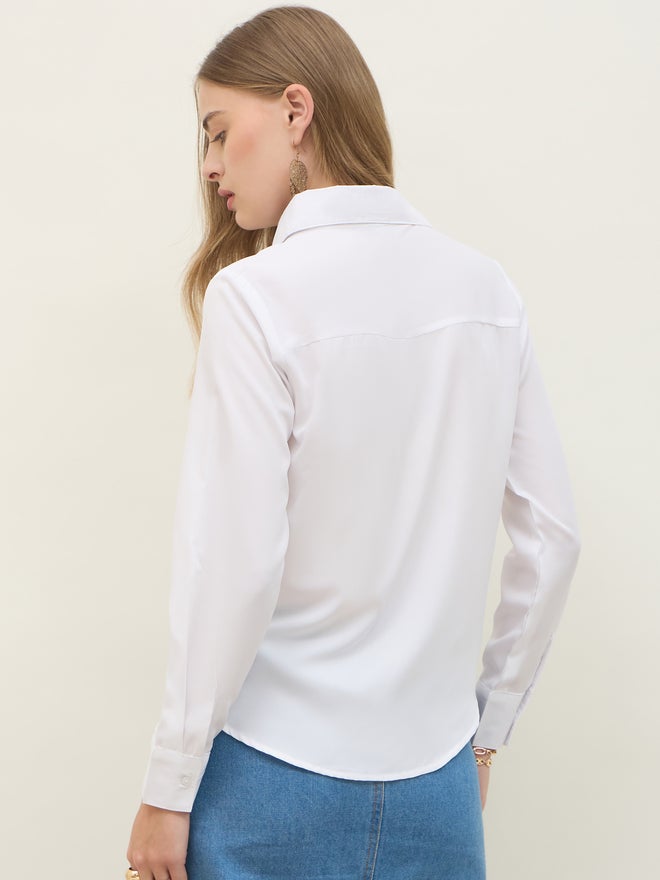 Styli Styli Regular Fit Spread Collar Shirt with Pintuck Detail  - Image 5