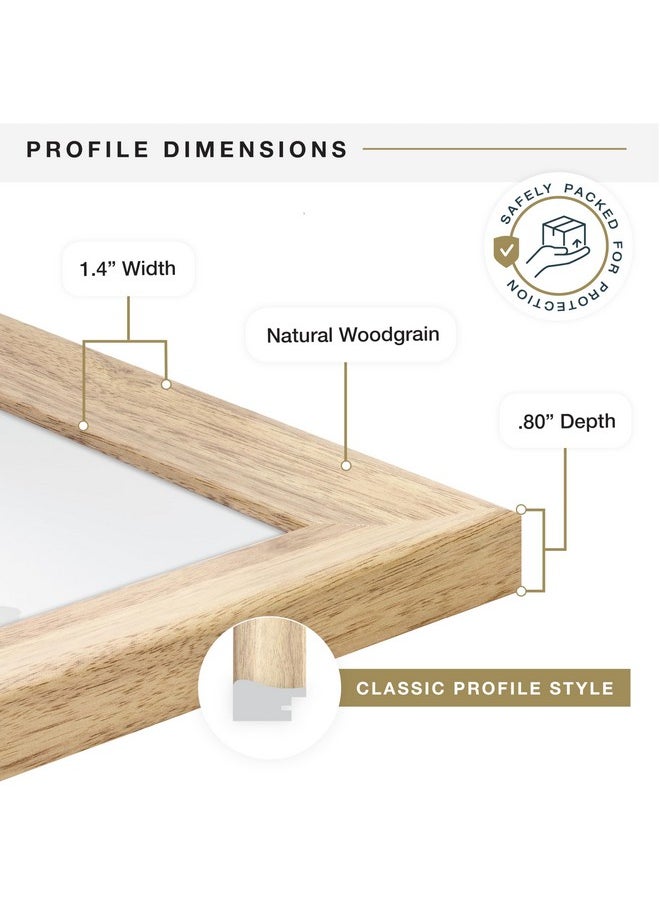 MCS MCS Studio Gallery Classic 18x24 Poster Frame Natural Woodgrain, Vertical & Horizontal Wall Hanging Large Picture Frame for Photos, Posters & Art Prints (1-Pack)  - Image 4