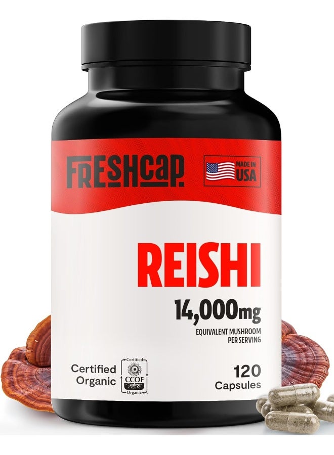 FreshCap Mushrooms Organic Reishi Capsules, 120 Count, 60 Day Supply - Image 2