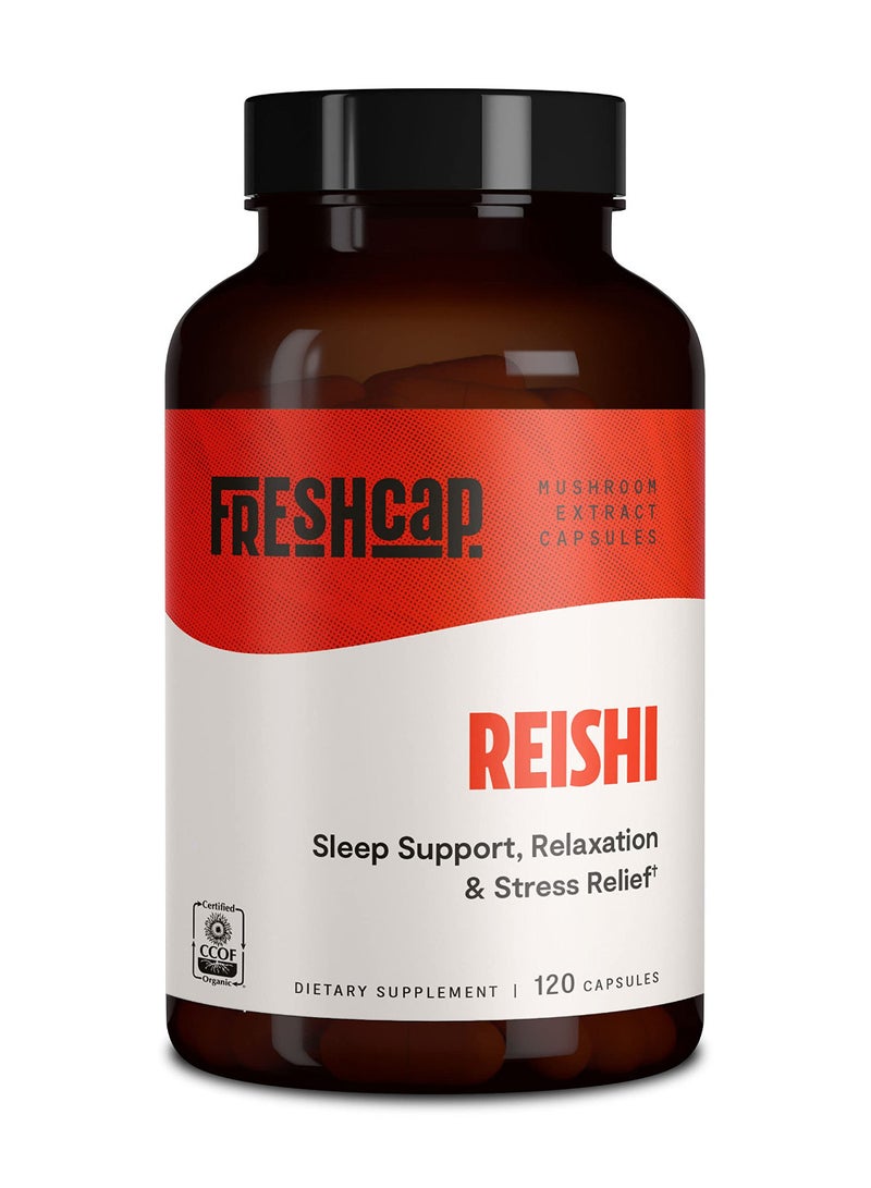 FreshCap Mushrooms Organic Reishi Capsules, 120 Count, 60 Day Supply - Image 1